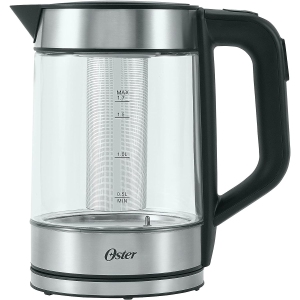 Oster - Glass Kettle with Tea Infuser, 1.7 Litre Capacity, 5 Temperature Settings, Stainless Steel