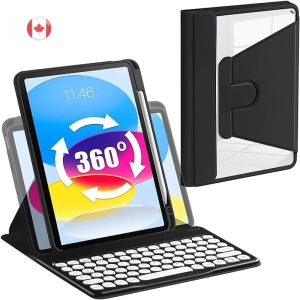 Keyboard Case for Galaxy Tab S9 11 Inch 2023 Model - Rotating Clear Cover with Detachable Keyboard (Black)