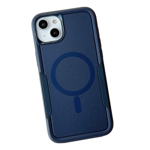 TopSave New Style MAGSAFE Matt Polish PC+TPU 2 in 1 Slim Lightweight Shockproof, Rugged, Protective Armor Case For iPhone 15 Plus (6.7"), Navy Blue