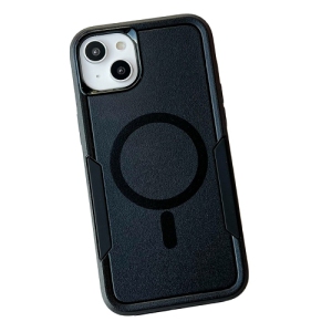 TopSave New Style MAGSAFE Matt Polish PC+TPU 2 in 1 Slim Lightweight Shockproof, Rugged, Protective Armor Case For iPhone 15 Plus (6.7"), Black
