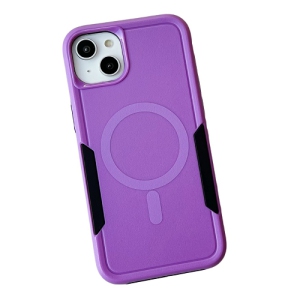 TopSave New Style MAGSAFE Matt Polish PC+TPU 2 in 1 Slim Lightweight Shockproof, Rugged, Protective Armor Case For iPhone 15 Pro (6.1"), Purple