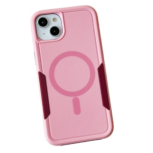 TopSave New Style MAGSAFE Matt Polish PC+TPU 2 in 1 Slim Lightweight Shockproof, Rugged, Protective Armor Case For iPhone 15 Plus (6.7"), Pink