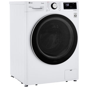 LG 2.6 Cu. Ft. (IEC) Compact Washer with ThinQ, TurboWash, Steam, and AI Fabric Sensing - Energy Star (WM1455HWA) - White
