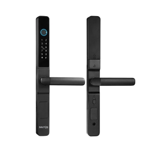 DALTON SMART LOCKS No-Drill Smart Lock Designed for Glass Patio Doors 10-12mm Black Bluetooth Fingerprint Keypad