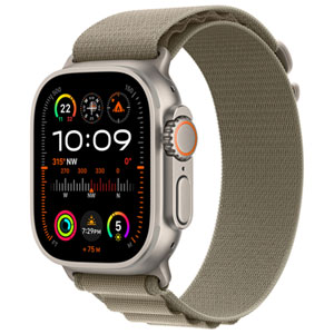 Bell Apple Watch Ultra 2 (GPS + Cellular) 49mm Titanium Case w/Olive Alpine Loop - M - Monthly Financing