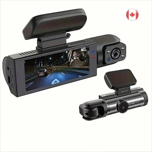 Dash Camera Front and Inside - 3.16 Inch Dash Cam 1080P - G Sensor, HD Night Vision, Loop Recording, Wide Angle Car DVR (Blue Photodiode Position Is Random)