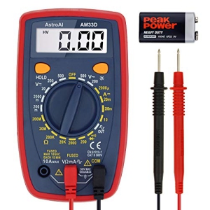 Multimeter 2000 Counts Digital Multimeter with DC AC Voltmeter and Ohm Volt Amp Tester ; Measures Voltage, Current, Resistance; Tests Live Wire, Continuity