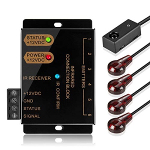 TNP IR Repeater Extender Infrared Remote Control Hidden System Kit Infrared IR Emitter Blaster Distribution Extension & Receiver Cable for Cable Box Home Theater AV Component Equip
