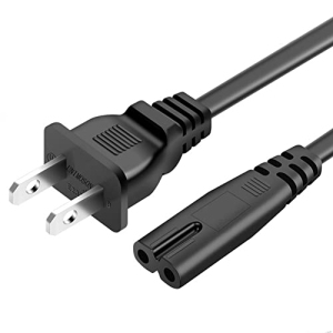 2 Prong Power Cable Cord Compatible TCL Roku Smart LED LCD HD TV UL Listed TCL Roku TV AC Power Cable Cord Plug