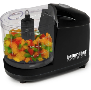 Better Chef 1.5-Cup Mini Food Chopper Processor | Stainless-Steel Blade | Pulse Switch (Black) 450W