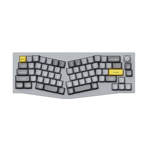Keychron Q8 RGB Hotswap Mechanical Gaming Keyboard – 65% Alice Layout , Gateron Pro Red Switches with Knob – Compatible with Windows & macOS, Grey (Q8-N1)