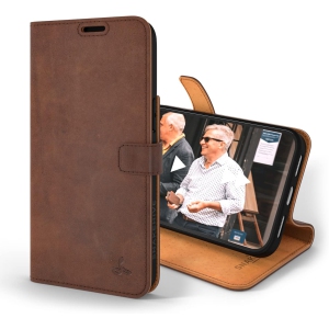 iPhone 14 Pro Max Vintage Wallet || Genuine Leather Wallet Phone Case || Real Leather with Viewing Stand & 3