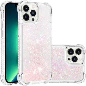 Compatible with iPhone 14 Pro Case Glitter Liquid Cute Clear Phone Case Floating Quicksand Shockproof