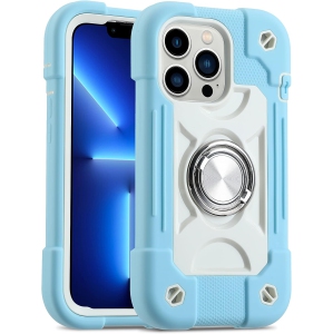 Compatible with iPhone 13 Pro Max Case 6.7 Inch with Ring Stand, Heavy-Duty Military Grade Shockproof Phone