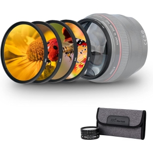 55mm Macro Close-Up Filter Set (+2 +4 +8 +10) Macro Filter Accessory with Lens Filter Pouch for Sony A6600 A6500 A6400