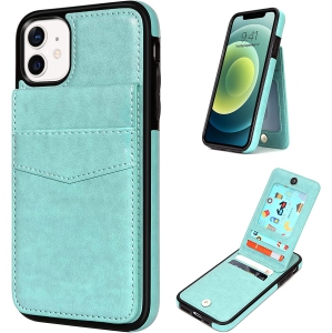 iPhone 12 Wallet Case, iPhone 12 Pro Case with Card Holder Slots PU Leather Kickstand Magnetic Lock Durable