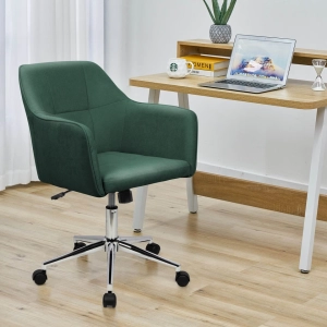 LUXWIN Green Fabric Upholstered Button Tufted Office Chair