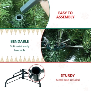 Sapin De Noël Artificiel 180 Cm Arbre De Noël Slim Avec Support En Acier Pliable 618 Branches Epines Pour La Maison Les Magasins Le Bureau 90801653