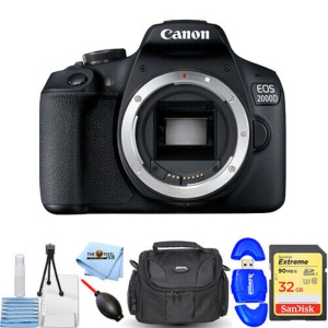 Canon EOS 2000D/Rebel T7 DSLR Camera (Body Only) Starter 32GB Bundle