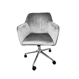 Luxwin Velvet Home Office Chair,Adjustable Mid-Back Computer Chair,Swivel Accent Chair,Ergonomic Armchair Task Desk Chair Conference Chair for Reception Executive-Grey YP002GREY