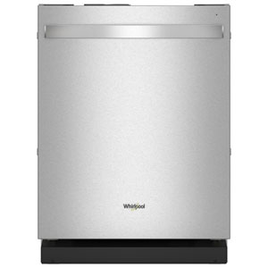 Whirlpool 24" 44dB Front-Control Stainless Steel Tub Dishwasher with Third Rack ENERGY STAR (WDT550SAPZ) - Fingerprint Resistant Stainless Steel