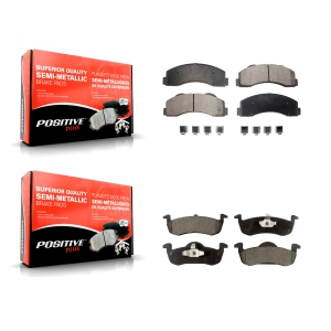 Front Rear Semi-Metallic Brake Pads Kit For 2010-2017 Ford Expedition Lincoln Navigator KPF-100176