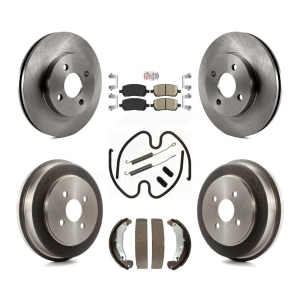Front Rear Brake Rotor Ceramic Pad Drum Kit (7Pc) For Pontiac Chevrolet Cobalt Saturn Ion K8A-100122