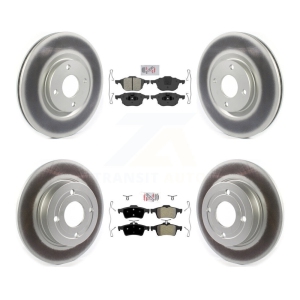 Front Rear Semi-Metallic Pad Coated Disc Brake Rotors Kit For 2018-2021 Ford EcoSport FWD KGA-104867