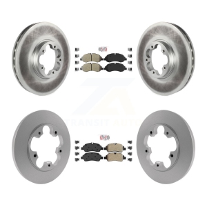 Front Rear Semi-Metallic Pad Coated Disc Brake Rotor Kit For Ford Transit-250 Transit-150 KGA-105319