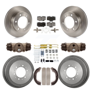 Front Rear Brake Rotor Ceramic Pad And Drum Kit (9Pc) For Toyota Tacoma With 6 Lug Wheels K8T-102326