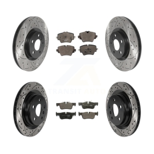Front Rear Drilled Slot Brake Rotors Ceramic Pad Kit For BMW X1 X2 Mini Cooper Countryman KDT-100902