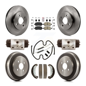 Front Rear Brake Rotor Ceramic Pad And Drum Kit (9Pc) For 2003 Saturn Ion To VIN 3Z100143 K8A-105599