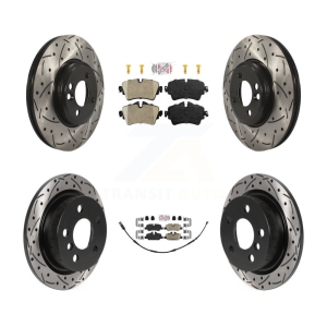 Front Rear Ceramic Pad & Drilled Slot Disc Brake Rotor Kit For 2015 Mini Cooper 2.0L/1.5L KDA-102725