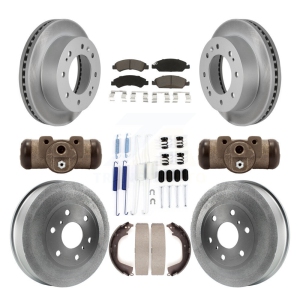 Front Rear Coat Disc Brake Rotors Ceramic Pad Drum Kit (9Pc) For Chevrolet Silverado 1500 KGC-102098