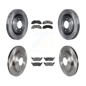 Front Rear Brake Rotors Semi-Metallic Pad Kit For Ford F-150 Expedition Lincoln Navigator K8S-102782