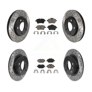 Front Rear Drill Slot Disc Brake Rotor Ceramic Pad Kit For Mini Cooper Countryman Paceman KDC-100374
