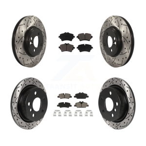 Front Rear Drilled Slot Disc Brake Rotor & Ceramic Pad Kit For 2015 Mini Cooper 2.0L/1.5L KDC-101045