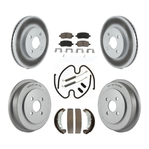 Front Rear Coated Brake Rotor Ceramic Pad Drum Kit (7Pc) For Pontiac Chevrolet Cobalt Ion KGC-101915