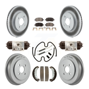 Front Rear Coated Brake Rotor Ceramic Pad Drum Kit (9Pc) For Pontiac Chevrolet Cobalt Ion KGT-101873