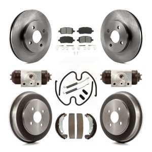 Front Rear Brake Rotors Semi-Metallic Pad Drum Kit (9Pc) For Pontiac Chevrolet Cobalt Ion K8S-102478