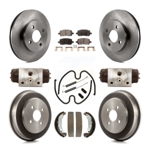 Front Rear Brake Rotor Semi-Metallic Pad Drum Kit (9Pc) For 03 Saturn Ion To VIN 3Z100143 K8F-102402