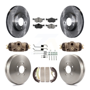 Front Rear Brake Rotor Semi-Metallic Pad & Drum Kit (9Pc) For Ford Escape Mercury Mariner K8S-102605