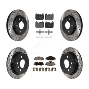 Front Rear Drill Slot Brake Rotors Ceramic Pad Kit For 2015 Mini Cooper With 5 Lug Wheels KDT-101203