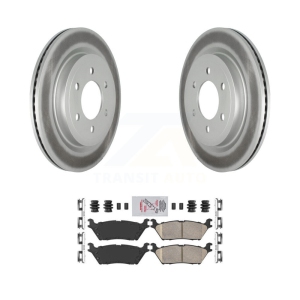 Rear Coated Disc Brake Rotors Ceramic Pad Kit For Ford F-150 Expedition Lincoln Navigator KGA-103986