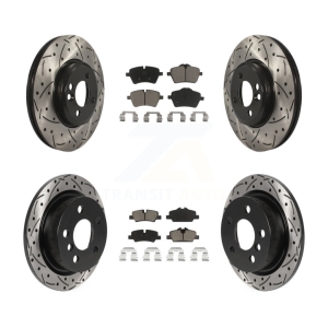 Front Rear Drilled Slot Disc Brake Rotor & Ceramic Pad Kit For 2015 Mini Cooper 2.0L/1.5L KDC-100536