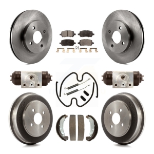 Front Rear Brake Rotor Ceramic Pad Drum Kit (9Pc) For Pontiac Chevrolet Cobalt Saturn Ion K8T-102638