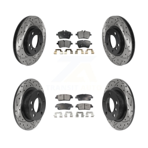 Front Rear Drilled Slot Disc Brake Rotor Semi-Metallic Pad Kit For Mini Cooper Countryman KDF-100851