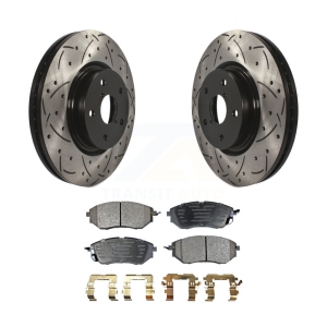 Front Drill Slot Brake Rotors Semi-Metallic Pad Kit For Subaru Outback WRX Legacy Tribeca KDF-100077