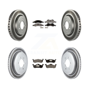 Front Rear Coated Disc Brake Rotors Ceramic Pad Kit For Ford Expedition Lincoln Navigator KGT-100701