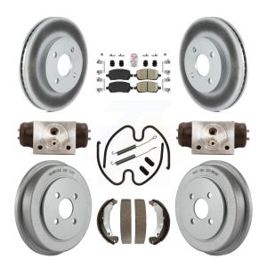 Front Rear Brake Rotors Ceramic Pad Coat Drum Kit (9Pc) For 03 Saturn Ion To VIN 3Z100143 KGA-104522